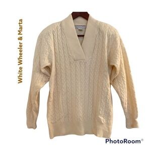 Lambswool Shoulder Padded Vintage Y2K Women’s Lambswool Sweater Sz M